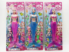 30CM Solid Body Mermaid Set W/L(3C) toys