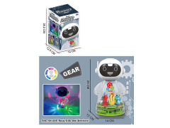 电动万向透明齿轮机器人带灯光音乐