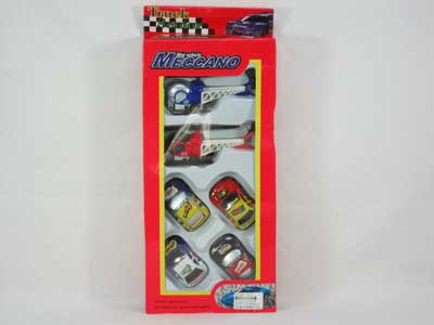 Pull Back Helicopter & Car(6in1) toys
