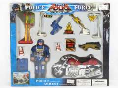 Pull Back Motorcycle & Police Set