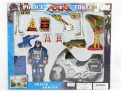 Pull Back Motorcycle & Police Set