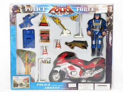 Pull Back Motorcycle & Police Set toys