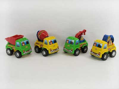 Pull Back Cartoon Construction Truck(4in1) toys