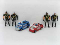 Pull Back Police Car & Soldier(2in1)