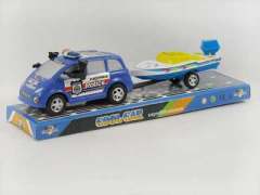 Pull Back Police Car Tow Boat toys