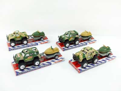 Pull Back Jeep Tow Boat(4S2C) toys