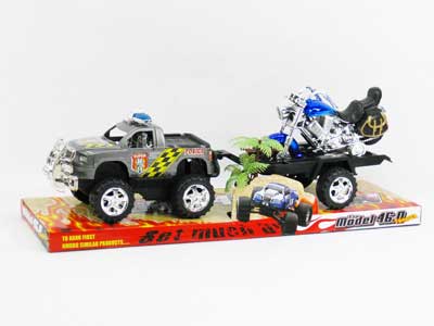 Pull Back Police Car Tow Free Wheel Motorcycle(4C) toys