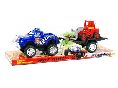 Pull Back Police Car Tow Free Wheel Construction Truck(4C) toys