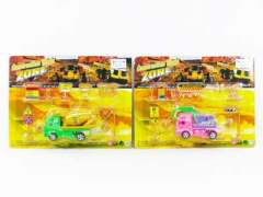 Pull Back Construction Truck W/Signpost(4S) toys