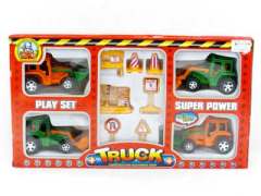 Pull Back Farm Truck W/Signpost(4in1)