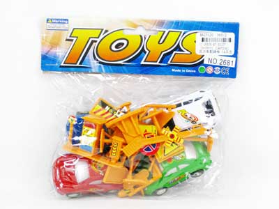 Pull Back Car W/Road Sign(4in1) toys