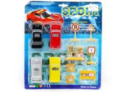 Pull Back Car W/Signpost(4in1)