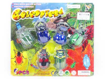 Pull Back Beetle(6in1) toys