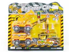 Pull Back Construction Car W/Signpost(2in1)