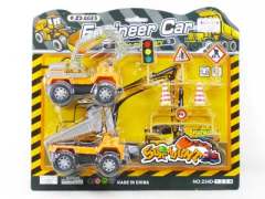 Pull Back Construction Car W/Signpost(2in1) toys