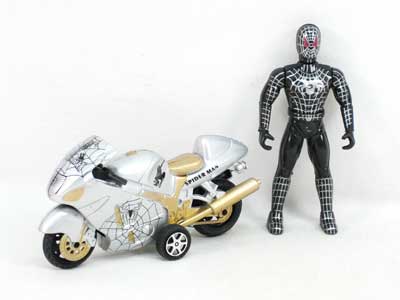 Pull Back Motorcycle & Spider Man(2S) toys
