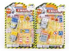 Pull Back Construction Truck W/Guide(2S)