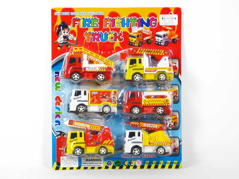 Pull Back  Fire Engine(6in1) toys