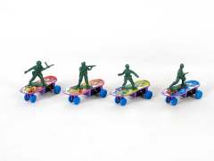 Pull Back Skate Board & Soldier(4in1) toys