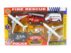 Pull Back Fire Engine & Plane(6in1) toys