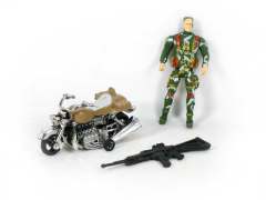 Pull Back Motorcycle & Soldier toys
