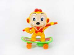 Pull Back Skateboarding Monkey