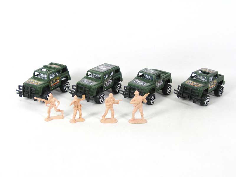 Pull Back Car & Soldier(4in1) toys