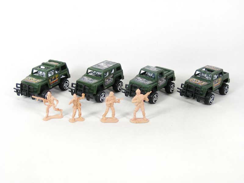 Pull Back Car & Soldier(4in1) toys