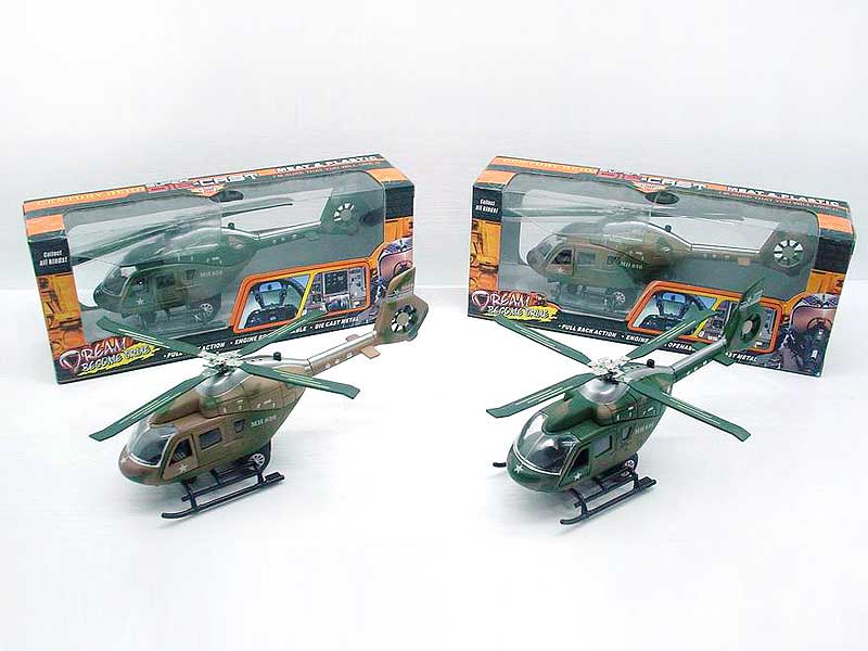 1:32 Die Cast Helicopter Pull Back W/IC(2C) toys