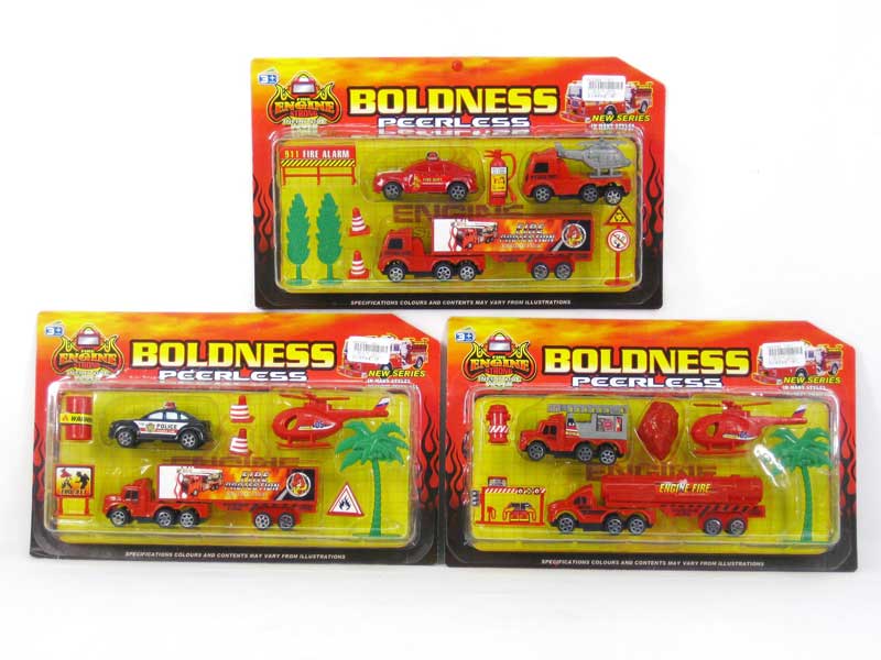 Pull Back Fire Engine Set(3S) toys