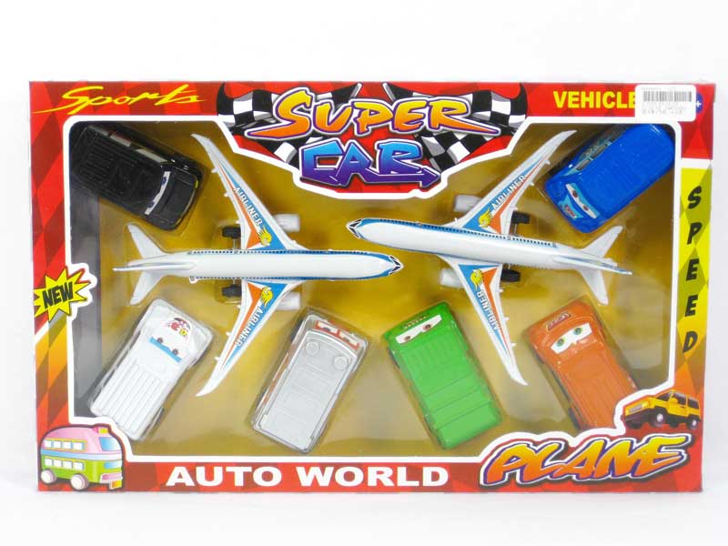 Pull Back Car & Plane(8in1)  toys