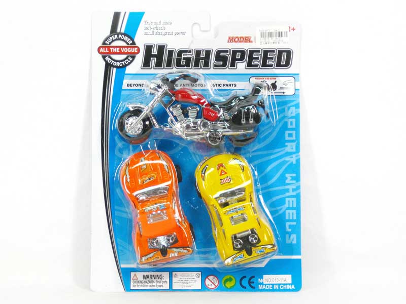 Pull Back Racing Car & Motorcycle(3in1) toys