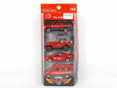Die Cast Fire Engine Pull Back(4in1)