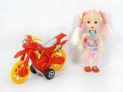 Pull Back Motorcycle & Doll