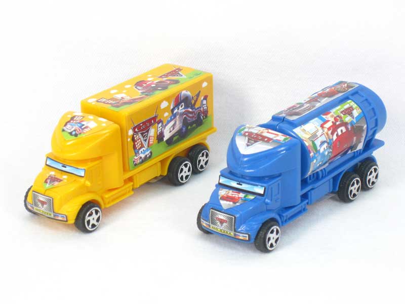Pull Back Container Truck & Tank Truck(2S4C) toys