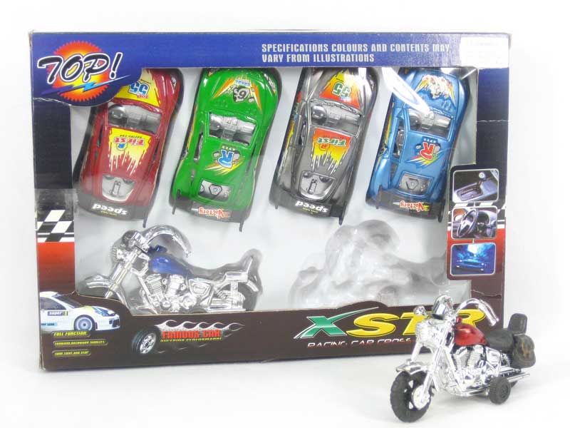 Pull Back Car & Pull Back motorcycle(6in1) toys