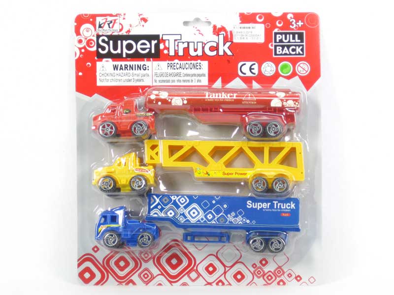 Pull  Back Container Car(3in1) toys