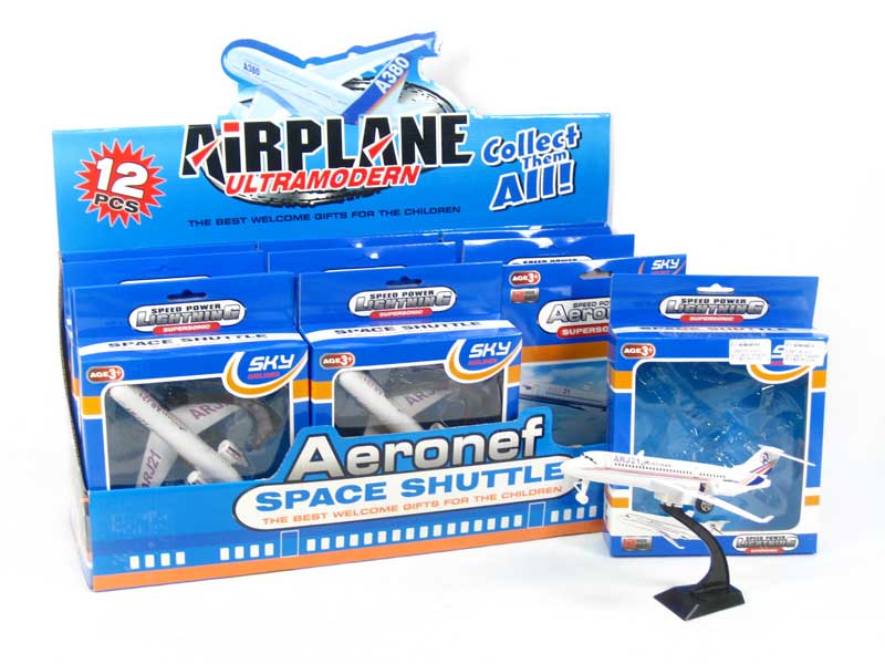Pull Back Airplane W/L_IC(12in1) toys
