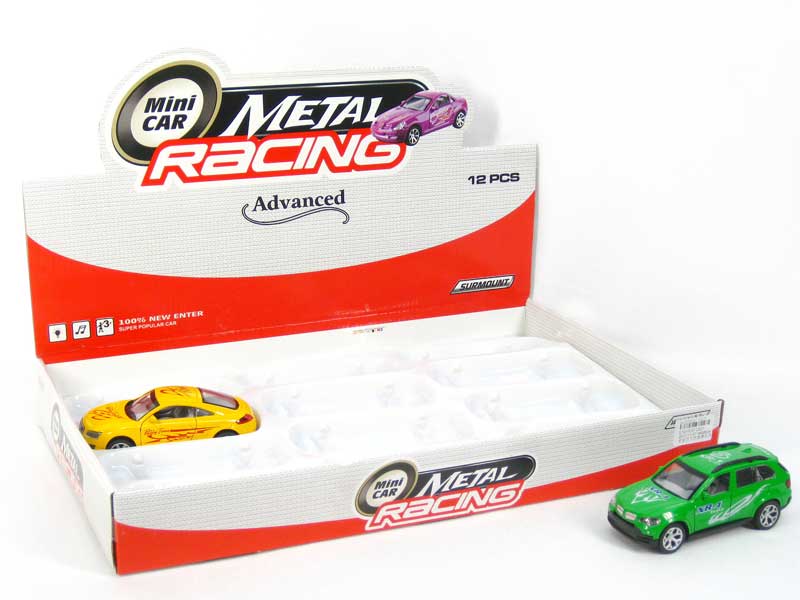 Die Cast Racing Car Pull Back W/M(12in1) toys