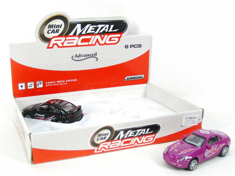 Die Cast Racing Car Pull Back W/M(6in1) toys