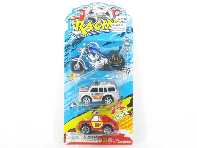 Pull Back Motorcycle & Pull Back Police Car toys