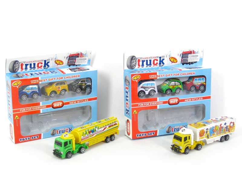 Pull Back Tow Truck & Car(4in1) toys
