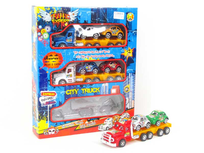 Pull Back Truck Tow Free Wheel Car(3in1) toys
