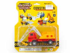 Die Cast Construction Truck Pull Back W/L(3C)