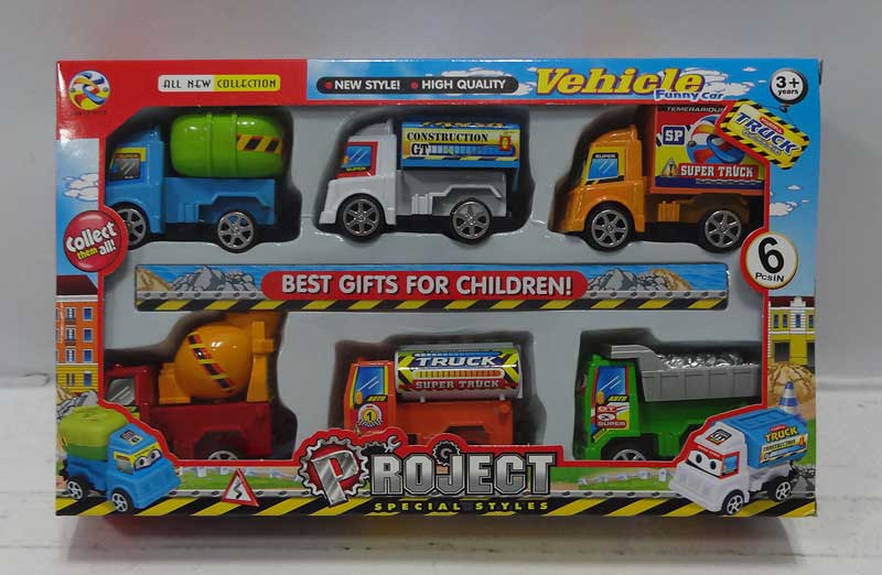 Pull Back Construction Truck(6in1) toys