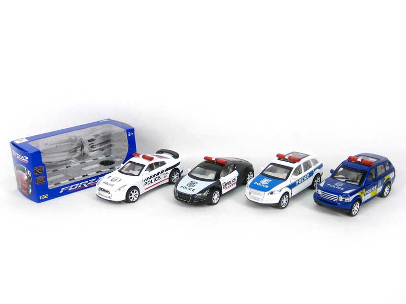 1:32 Die Cast Police Car Pull Back(4S3C) toys