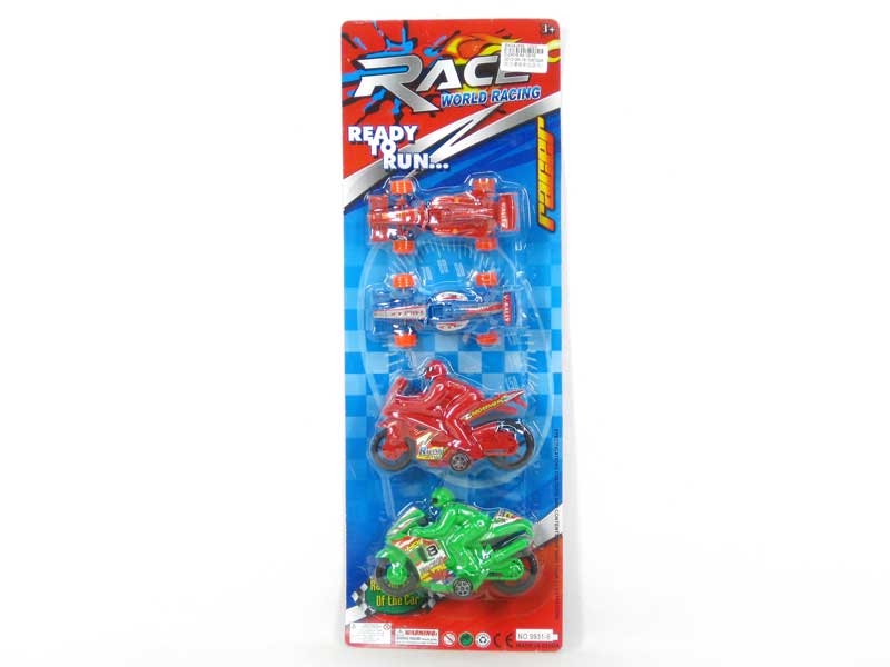 Pull Back Motorcycle & Pull Back Equation Car(4in1) toys