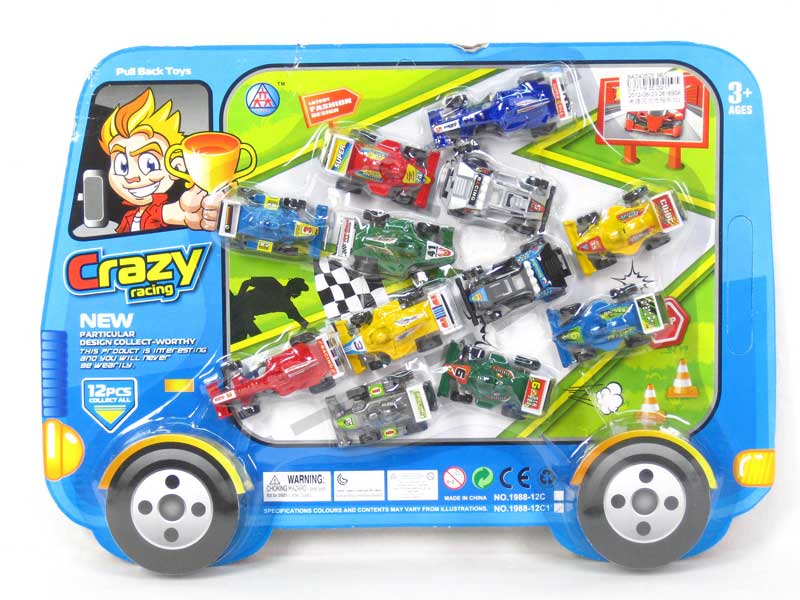 Pull Back Equation Car & Free Wheel Car(12in1) toys