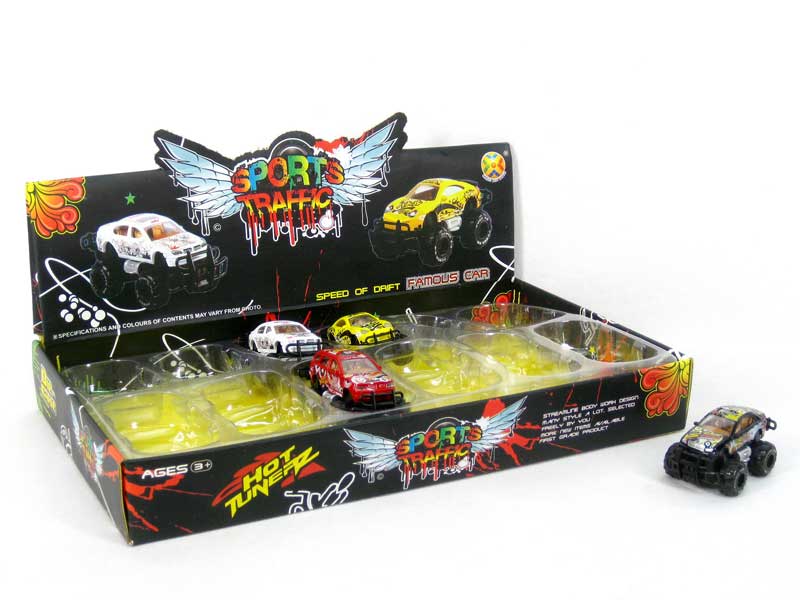 Die Cast Cross-country Car Pull Back(12in1) toys