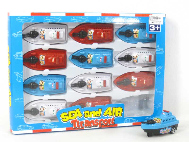 Pull Back Boat(12in1) toys